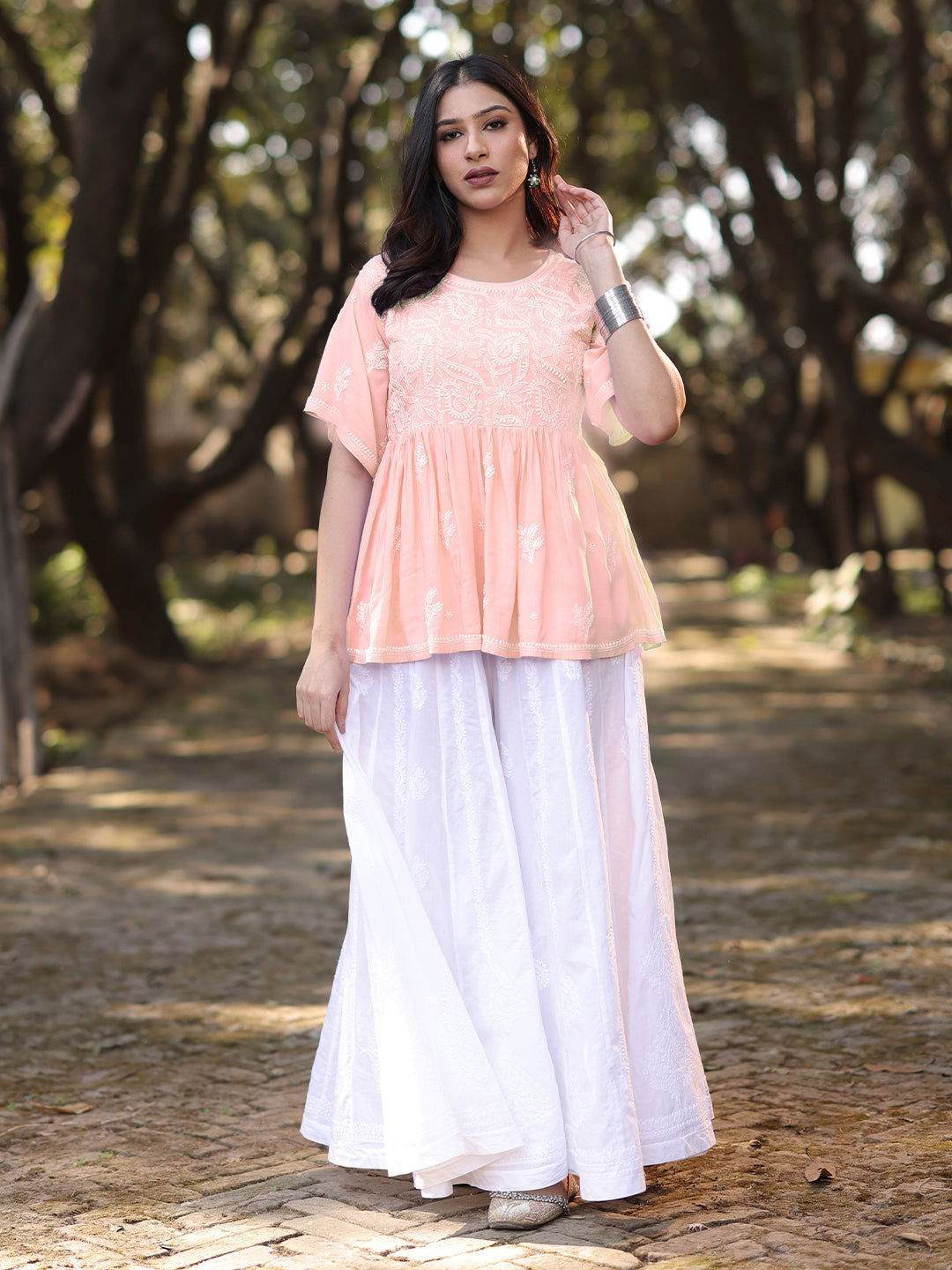 HAFSA Chikankari Modal Top - KRI CHIKANKARI